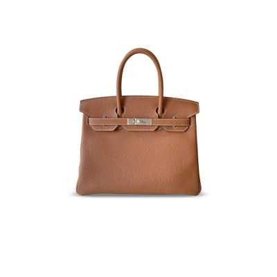HERMES BIRKIN 30 TOGO BROWN PALLADIUM HARDWARE H030520CK37 (30*22*16cm) HERMES BIRKIN 30 TOGO BROWN PALLADIUM HARDWARE H030520CK37 (30*22*16cm)